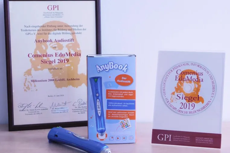 Bild: Anybook Audiostift mit Comenius-EduMedia-Award 2019 ausgezeichnet