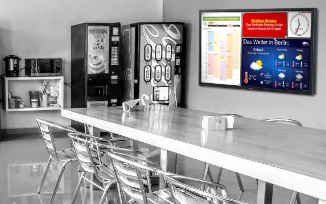 Bild: Bildschirme als digitales Schwarzes Brett für Unternehmen, Behörden und Schulen