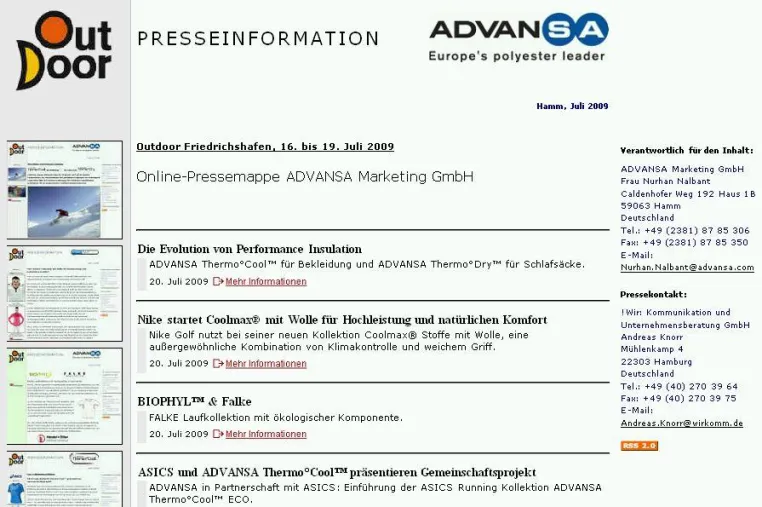 Bild: ADVANSA präsentiert Neuheiten und Neuigkeiten auf der Outdoor Messe Friedrichshafen