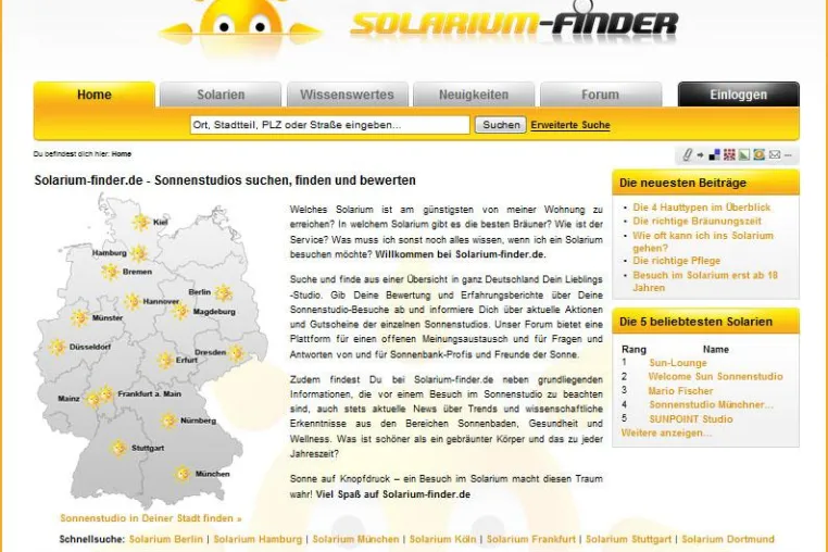 Bild: Spezialisiertes Branchenbuch für Sonnenstudios – Floating Concepts startet Solarium-finder.de
