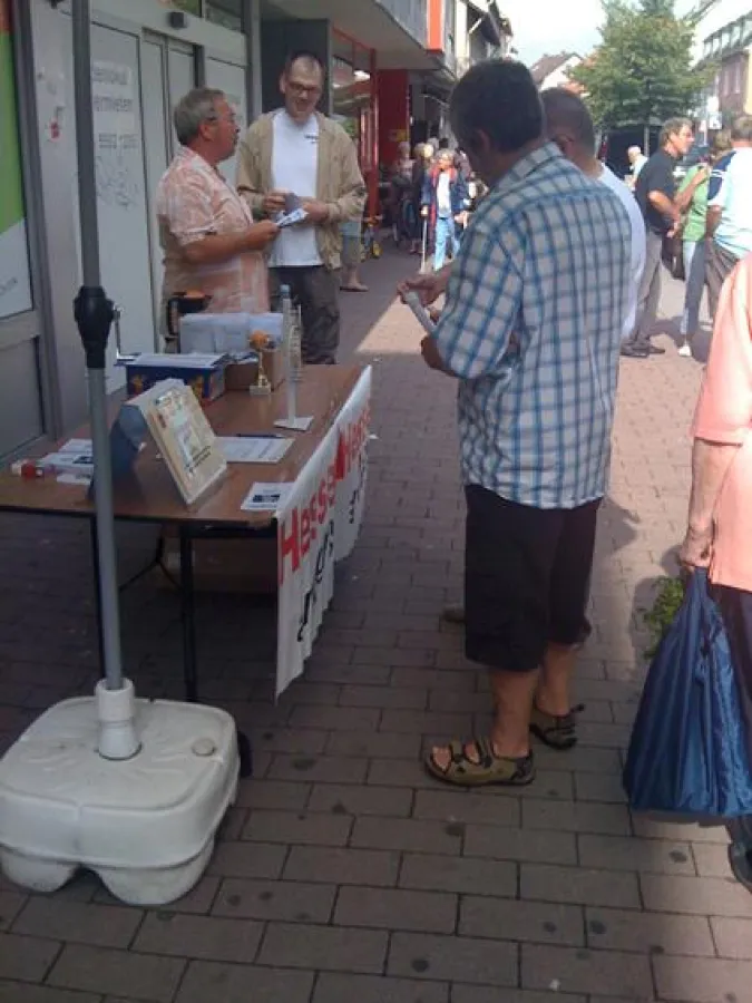 Infostand Hessen-anders in Groß-Gerau