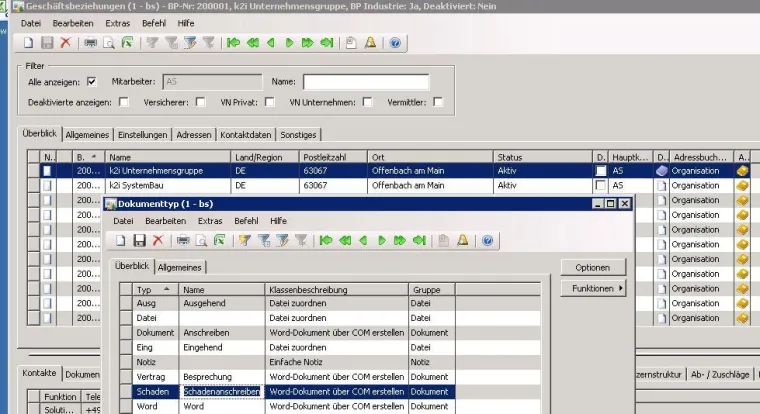 Bild: Dokumentenverwaltung in Maklerverwaltungsprogramm GIN-AX