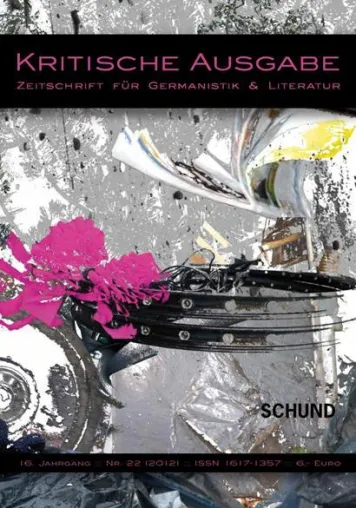 Bild: Faszination Schund: Neues Heft der Kritischen Ausgabe – Zeitschrift für Germanistik & Literatur erschienen