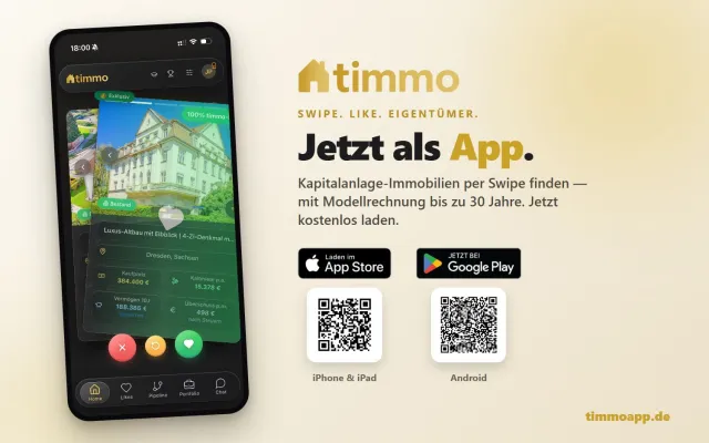 Bild: timmo: Kapitalanlage-Immobilien per Swipe – App ab sofort für iOS und Android verfügbar