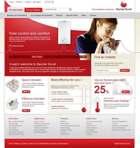 Relaunch Internet-Auftritte für die Saunier Duval Brand Group Bild: Relaunch Internet-Auftritte für die Saunier Duval Brand Group