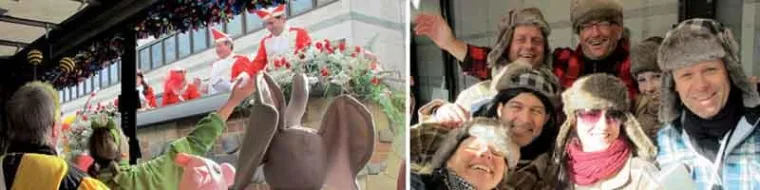 Kunden mit marbet beim Rosenmontagsumzug in der ersten Reihe Bild: Kunden mit marbet beim Rosenmontagsumzug in der ersten Reihe