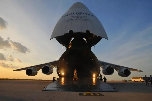 Bild: Eventagentur in Leipzig stellt eine ukrainische Antonov als Eventlocation für die TIACA bereit.