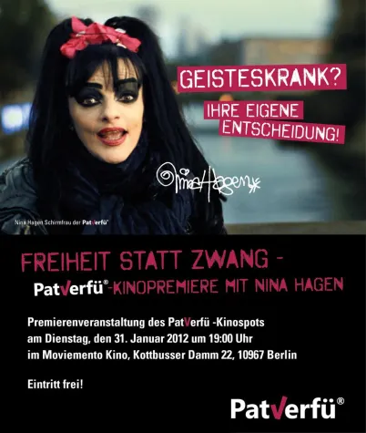 Bild: Freiheit statt Zwang - PatVerfü-Kinopremiere mit Nina Hagen