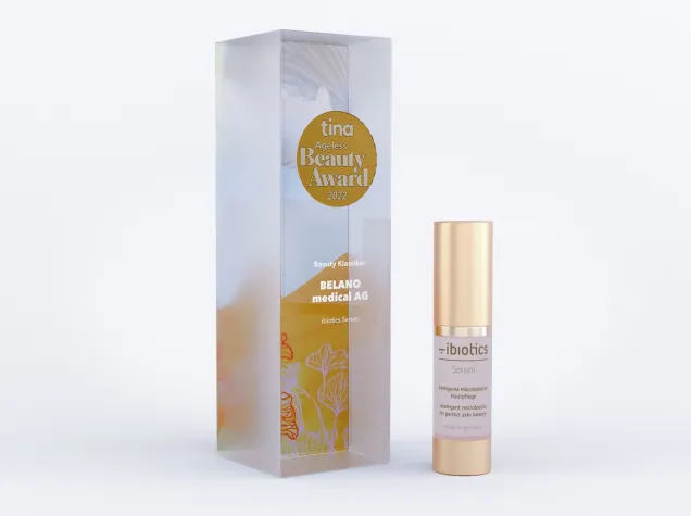 Bild: Ageless Beauty Award in Gold für hocheffektive Hautpflege "ibiotics"