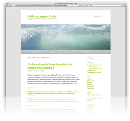 Bild: Blog mit Artikeln zur Biologischen Krebsintensivtherapie nach Maar®
