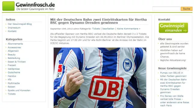 Bild: Hochwertige Gewinne von anerkannten Markenportalen: Gewinnfrosch.de garantiert kostenfreie Gewinnspiele