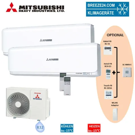 Bild: MITSUBISHI Heavy Klimaanlagen – Set SRK 20 ZSX-W + SRK 60 ZSX-W Wandgerät + SCM 60 ZS-W R32