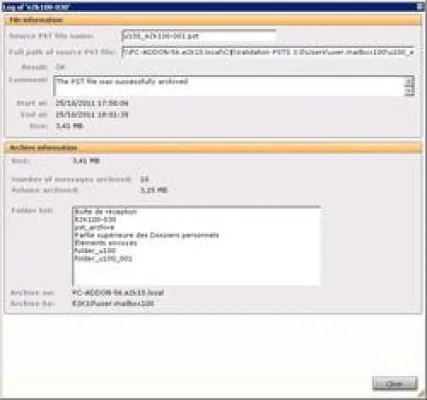 Bild: Einfache Archivierung von PST Dateien für Exchange 2010