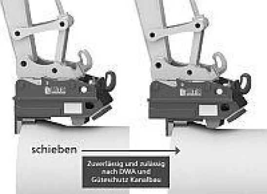 Bild: Hydraulischer Rohrschiebeadapter - DIN-konform Rohre verlegen
