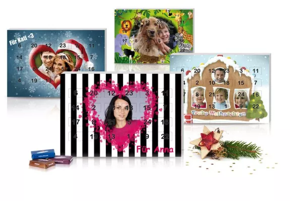 Bild: Foto-Adventskalender selbst gestalten mit kostenlosen Designvorlagen von Personello.com