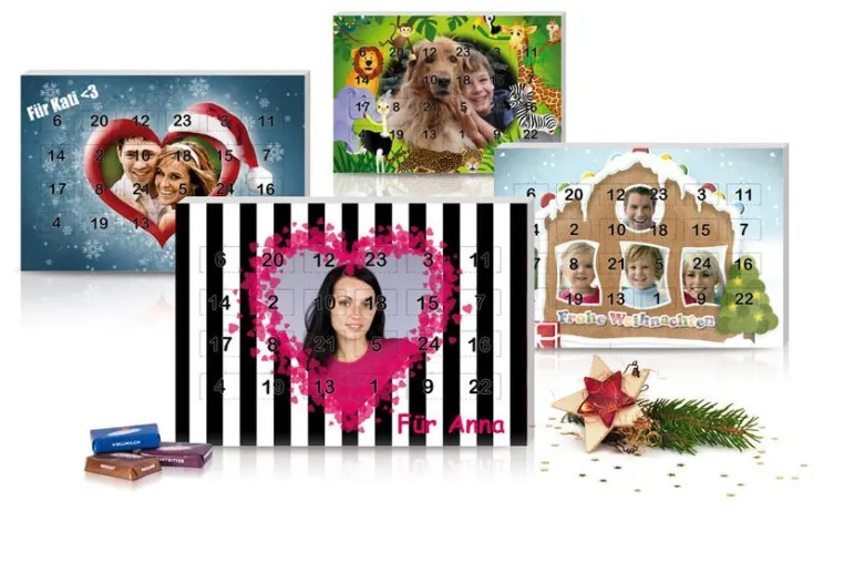 Bild: Foto-Adventskalender selbst gestalten mit kostenlosen Designvorlagen von Personello.com
