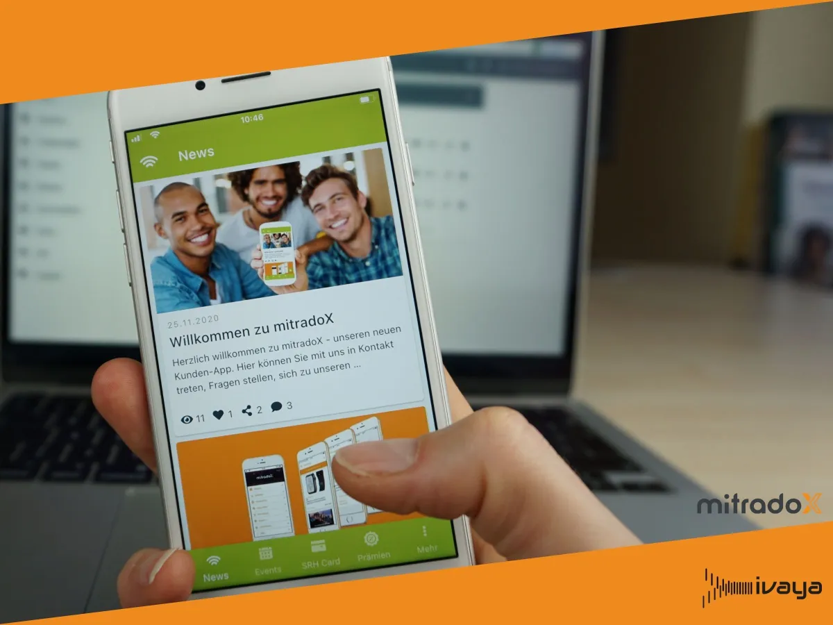 Die App mitradoX umfasst u.a. einen eigenen Social-Media-Kanal