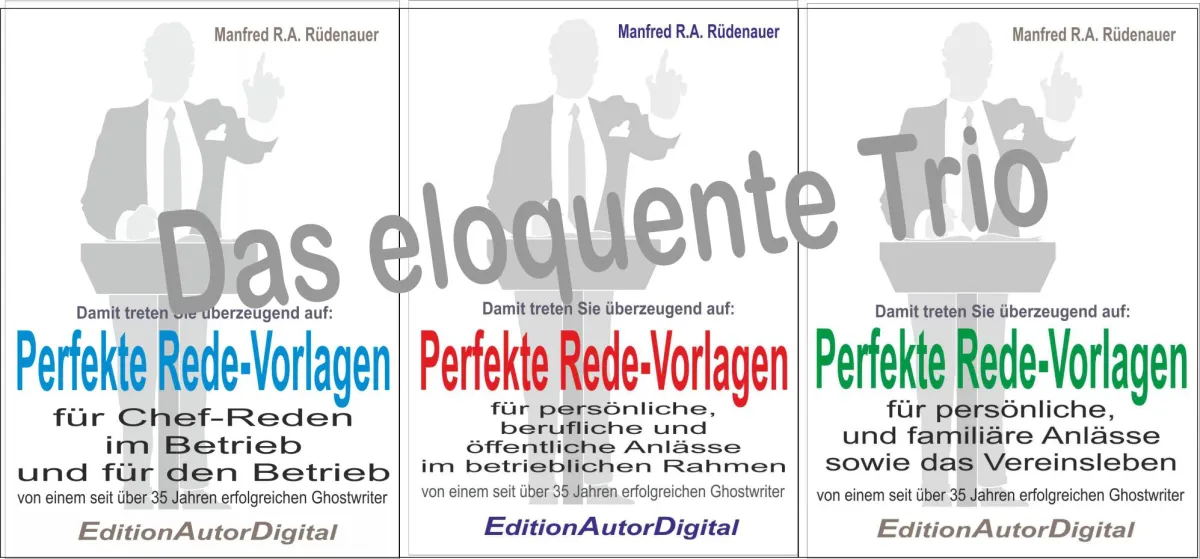 Perfekte Redevorlagen - insgesamt 173 schnell verfügbare Textvorlagen für wichtige Redeanlässe