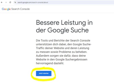 Google Search Console Login finden (© Google)